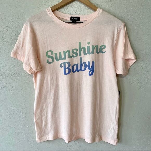 NWT Wildfox Sunshine Baby Keke Pink Salt Tee - Size: Small - Picture 1 of 5